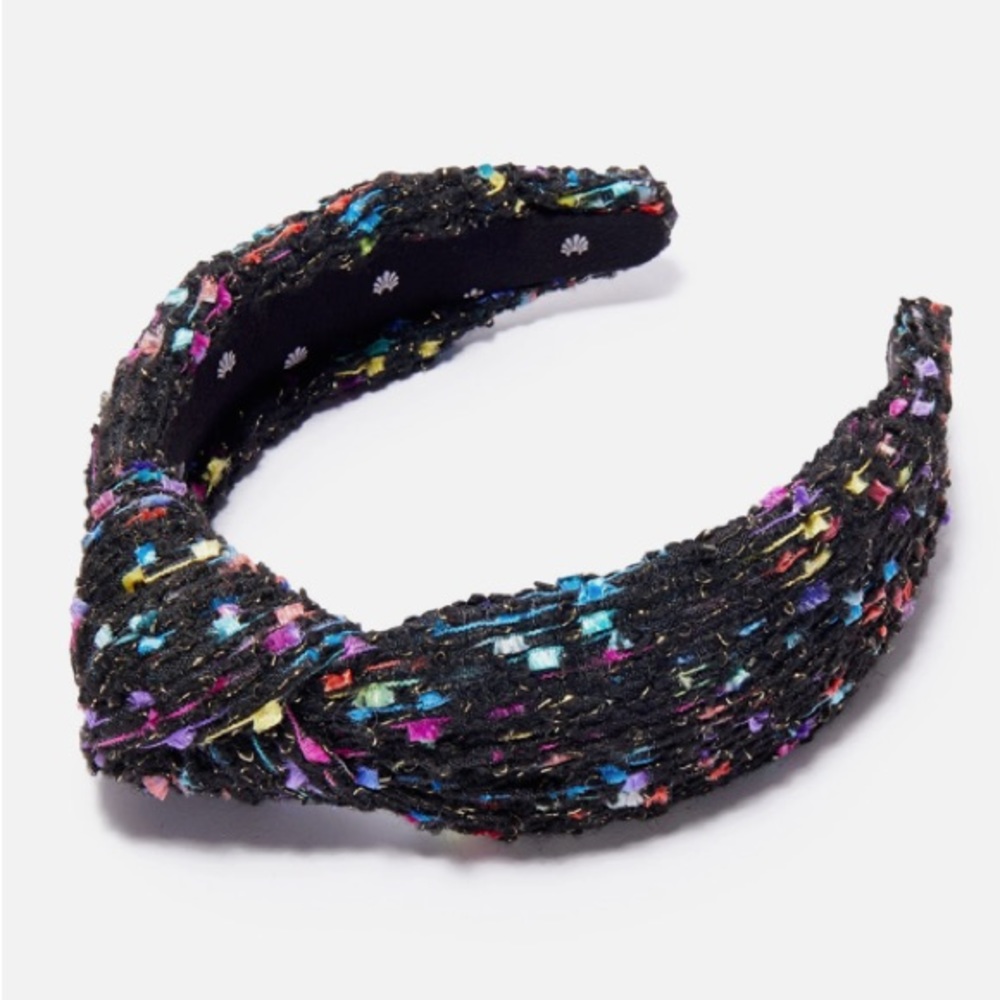 Lele Sadoughi Black Jet Shimmer Confetti Knotted Headband